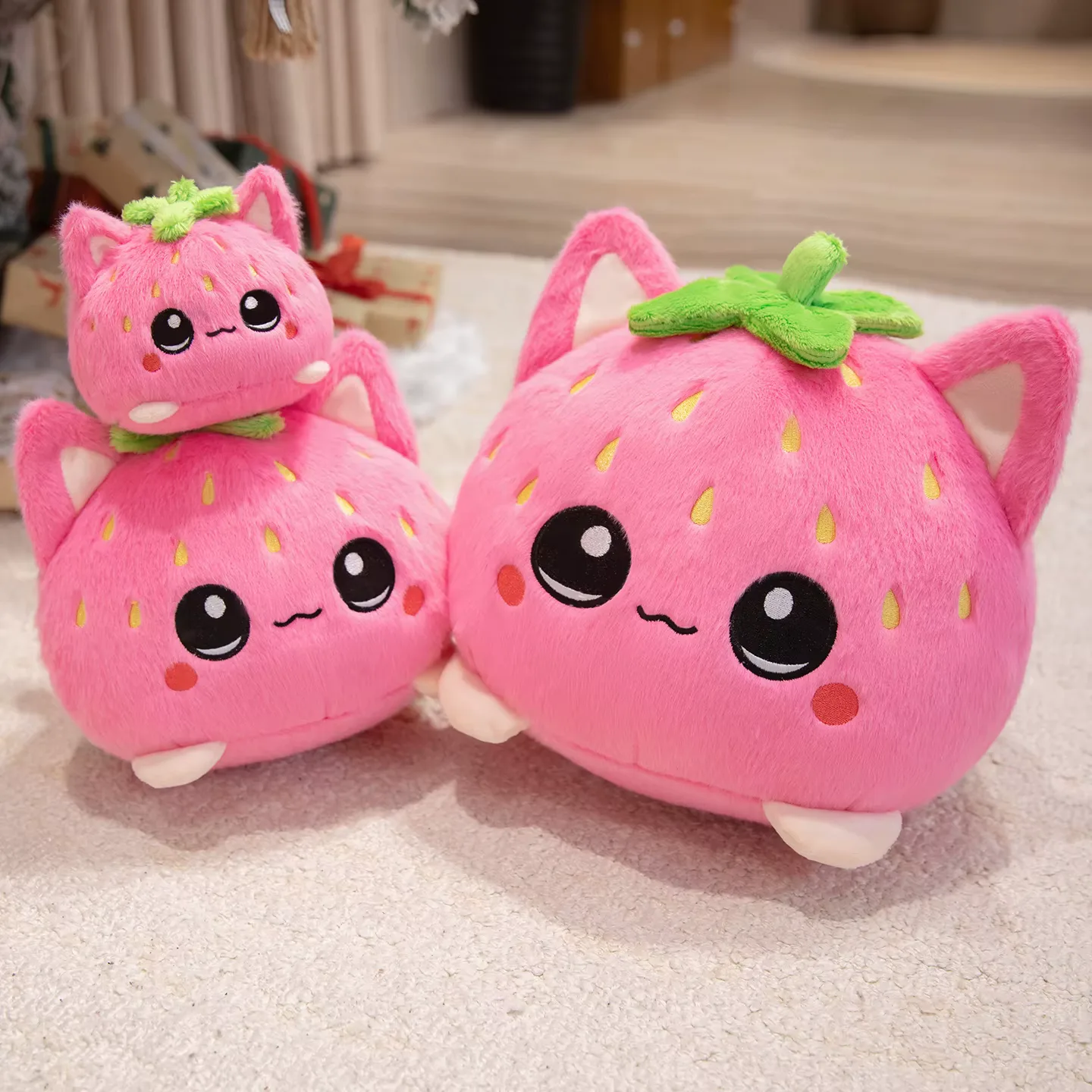 Rosa Katze Kuscheltier 2
