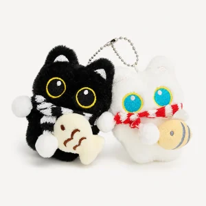 Schwarz Weiße Katze Kuscheltier 1