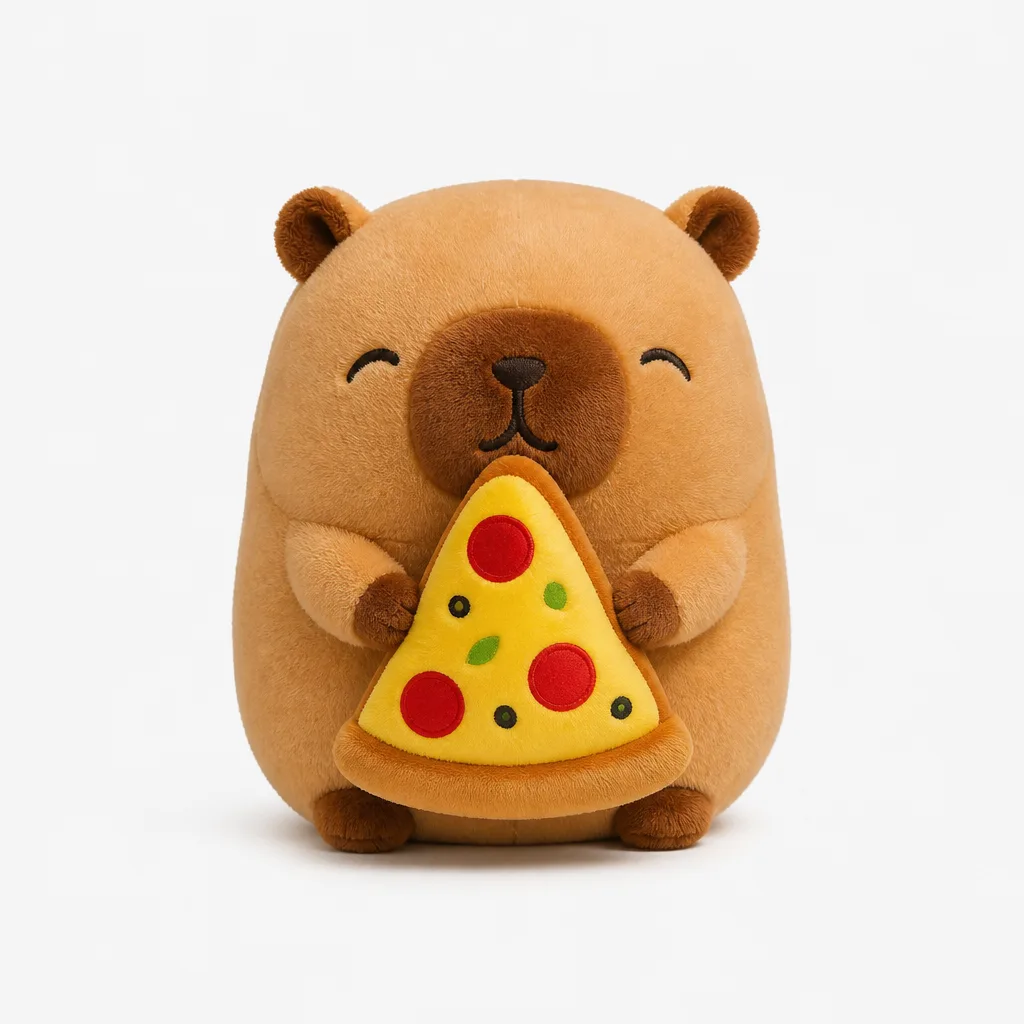 Capybara Kuscheltier Mit Pizza 1