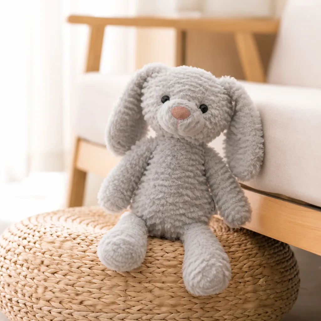 Stofftier Hase Grau 1