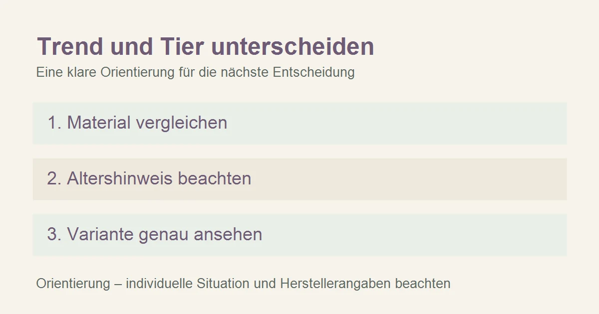 Checkliste zum Vergleich von Material, Größe, Altershinweis und Gestaltung eines Capybara-Kuscheltiers