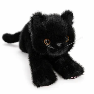 Kuscheltier Katze Lebensecht Schwarz